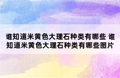 谁知道米黄色大理石种类有哪些 谁知道米黄色大理石种类有哪些图片